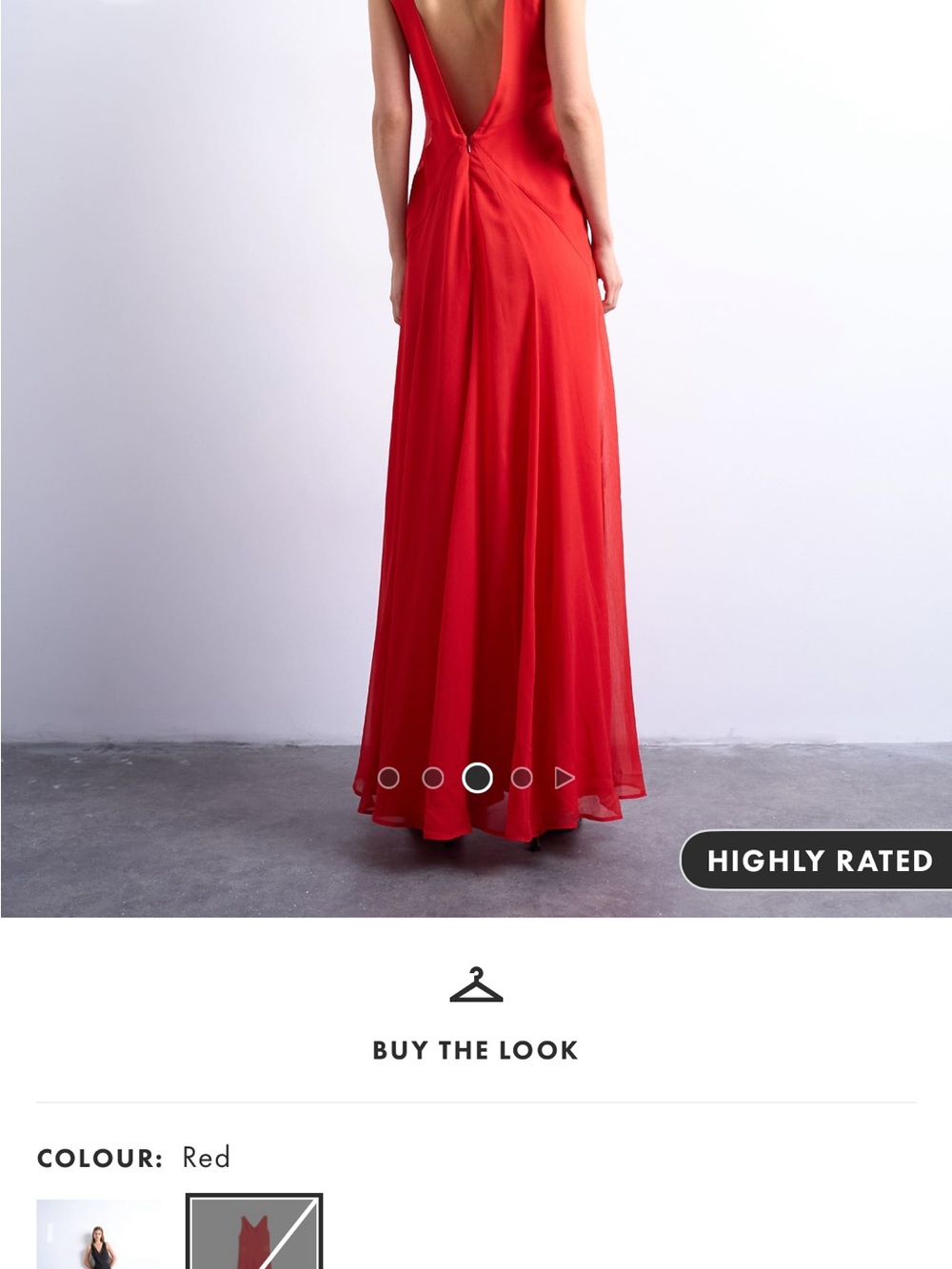 Topshop Red V-Neck Maxi Dress - Picture 2 of 4
